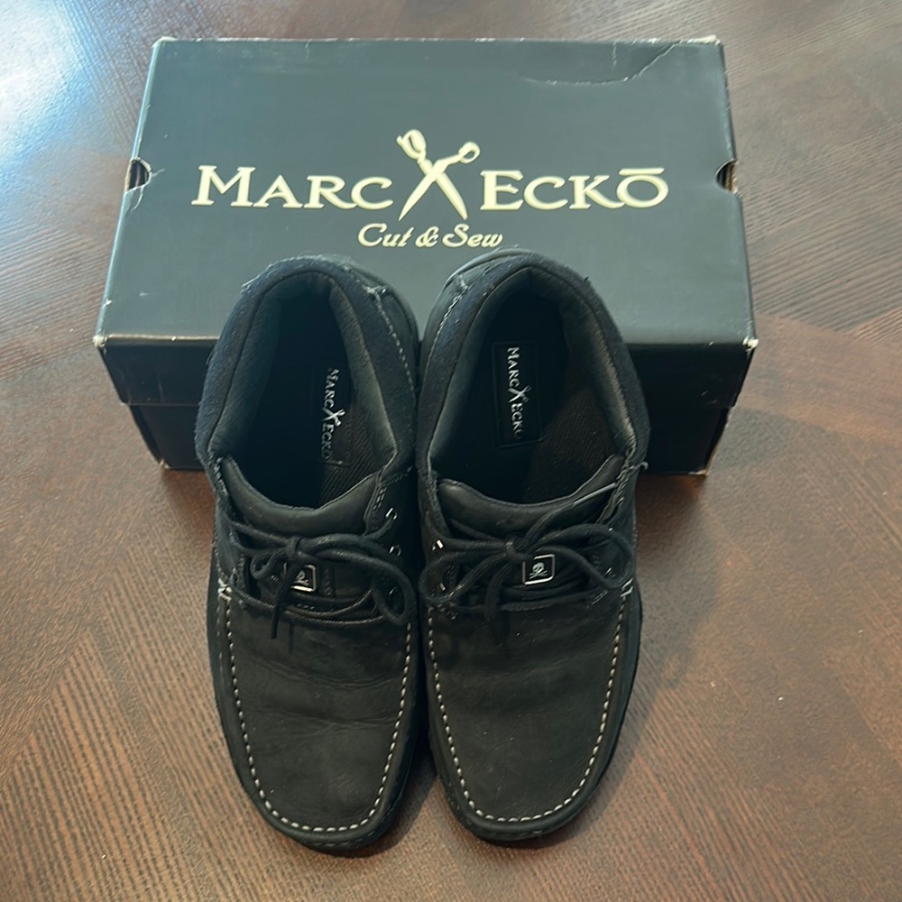 Marc Ecko Black Laced Loafer Shoes Size 10
